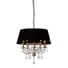 Olivia Antique Brass-Black Crystal Ceiling Lights Diyas Shaded Crystal Fittings Olivia Antique Brass-Black Crystal Ceiling Lights Diyas Shaded Crystal Fittings